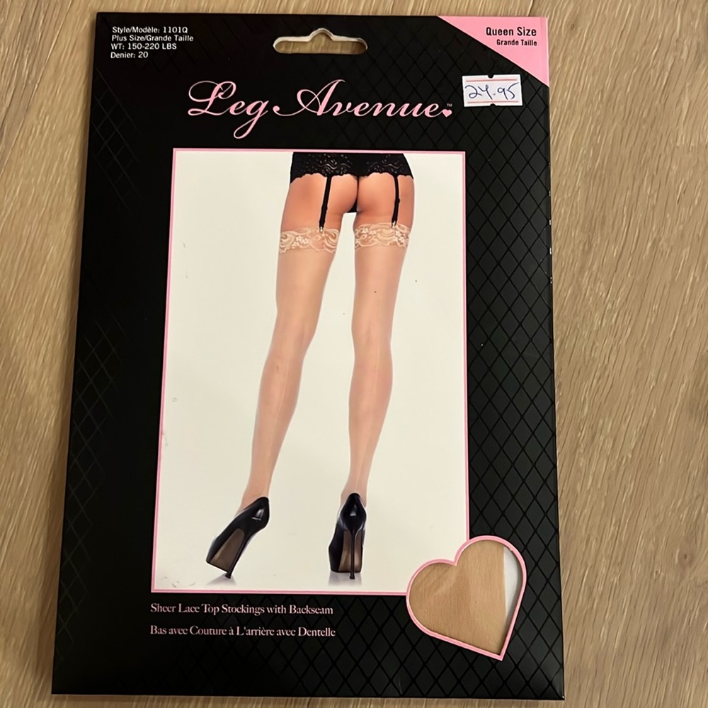 Sheer lace top stockings